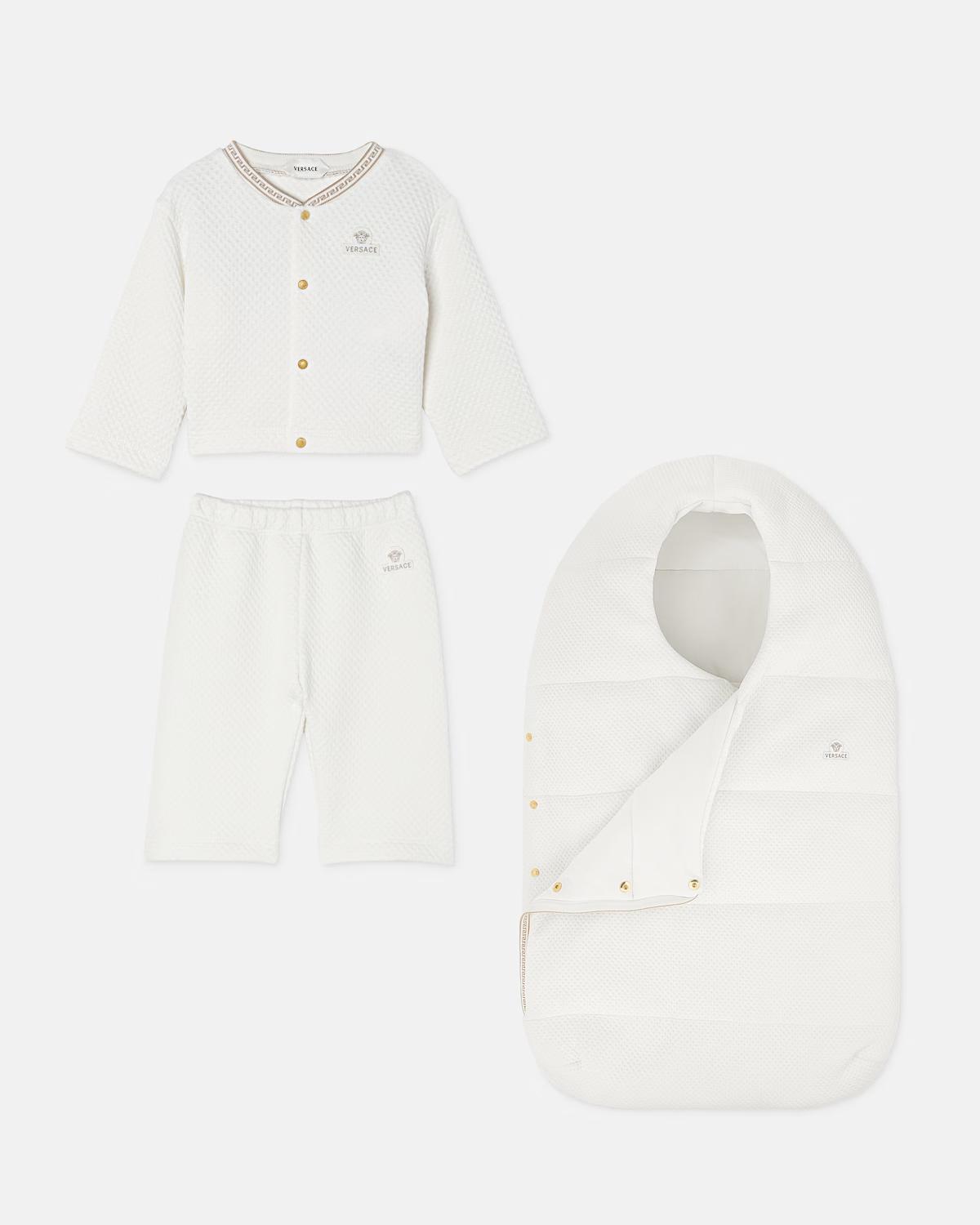 Baby cardigan set in embroidered matelass?? jersey - Image 2
