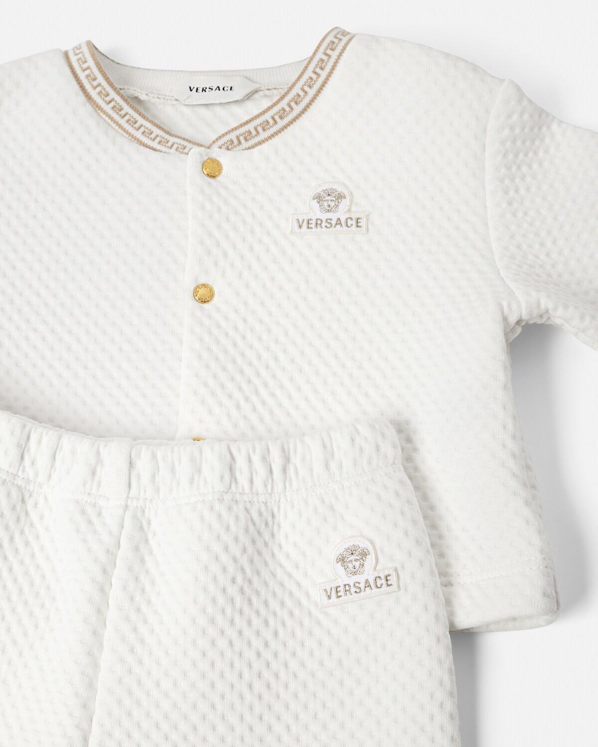 Baby cardigan set in embroidered matelass?? jersey - Image 4