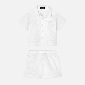 Baby Jacquard Cotton-Poplin Shirt Set