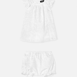Baby Jacquard Cotton-Poplin Dress Set