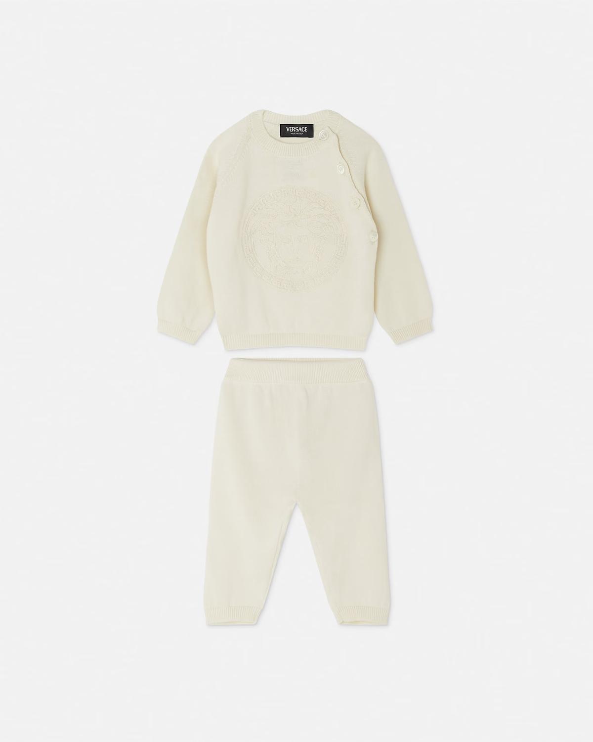 Baby Embroidered Cotton Knit Sweater Set