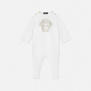 Baby Embellished Cotton-Jersey Sleepsuit