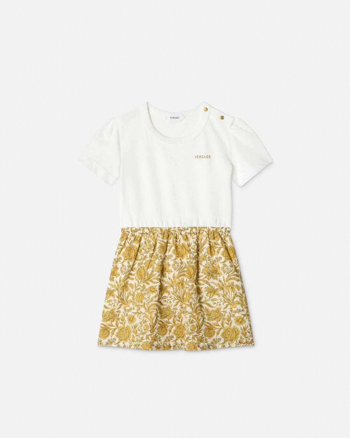 Baby Embroidered-Logo Cotton-Piqu?? & Poplin Dress