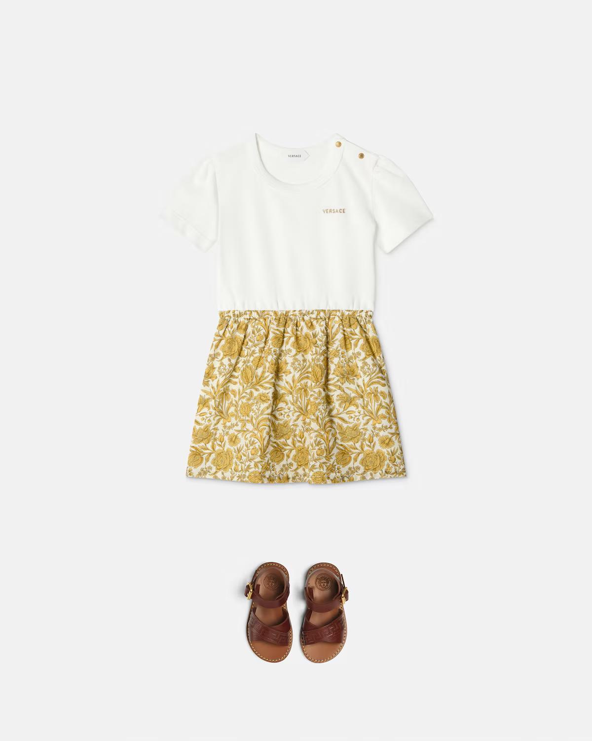 Baby Embroidered-Logo Cotton-Piqu?? & Poplin Dress - Image 2