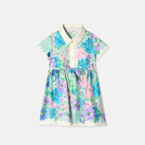 Baby Printed Silk Twill Shirt Dress