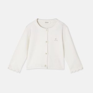 Baby Embroidered Matelass?? Cotton-Jersey Cardigan