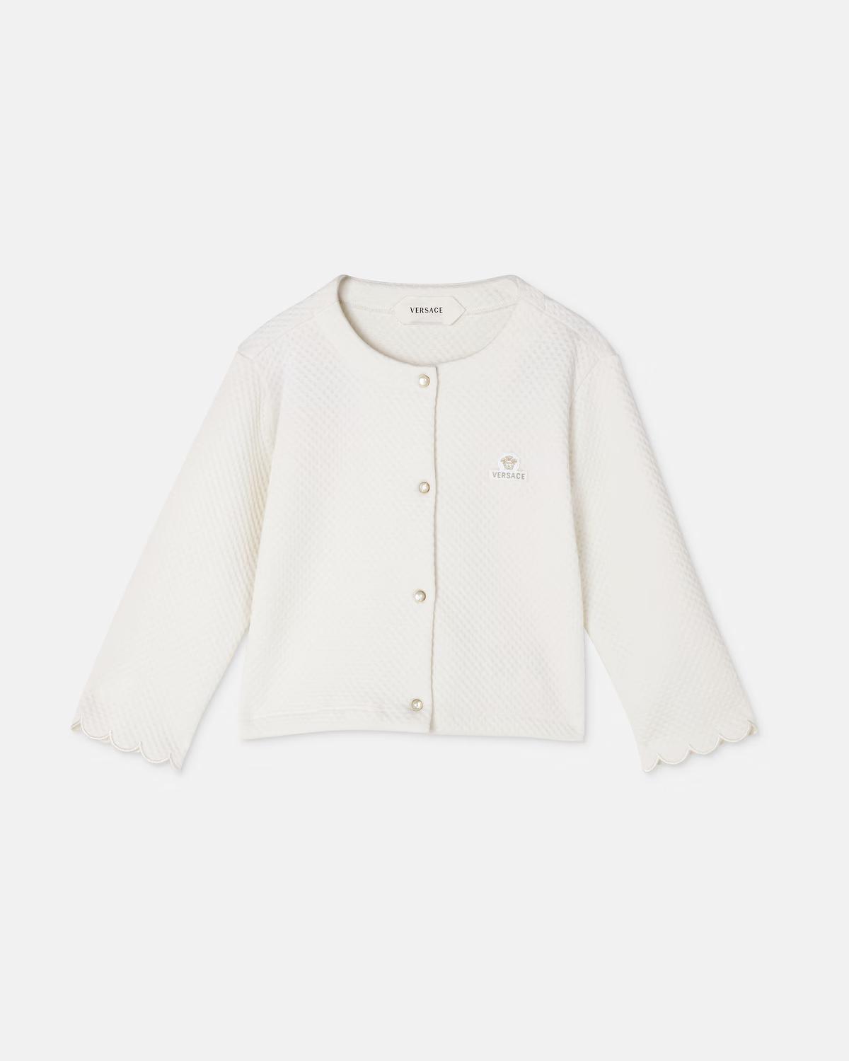 Baby Embroidered Matelass?? Cotton-Jersey Cardigan