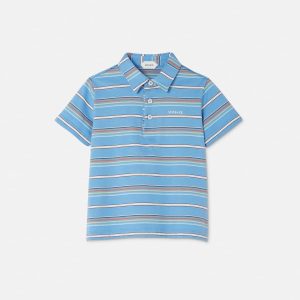 Baby Embroidered-Logo Striped Cotton-Jersey Polo