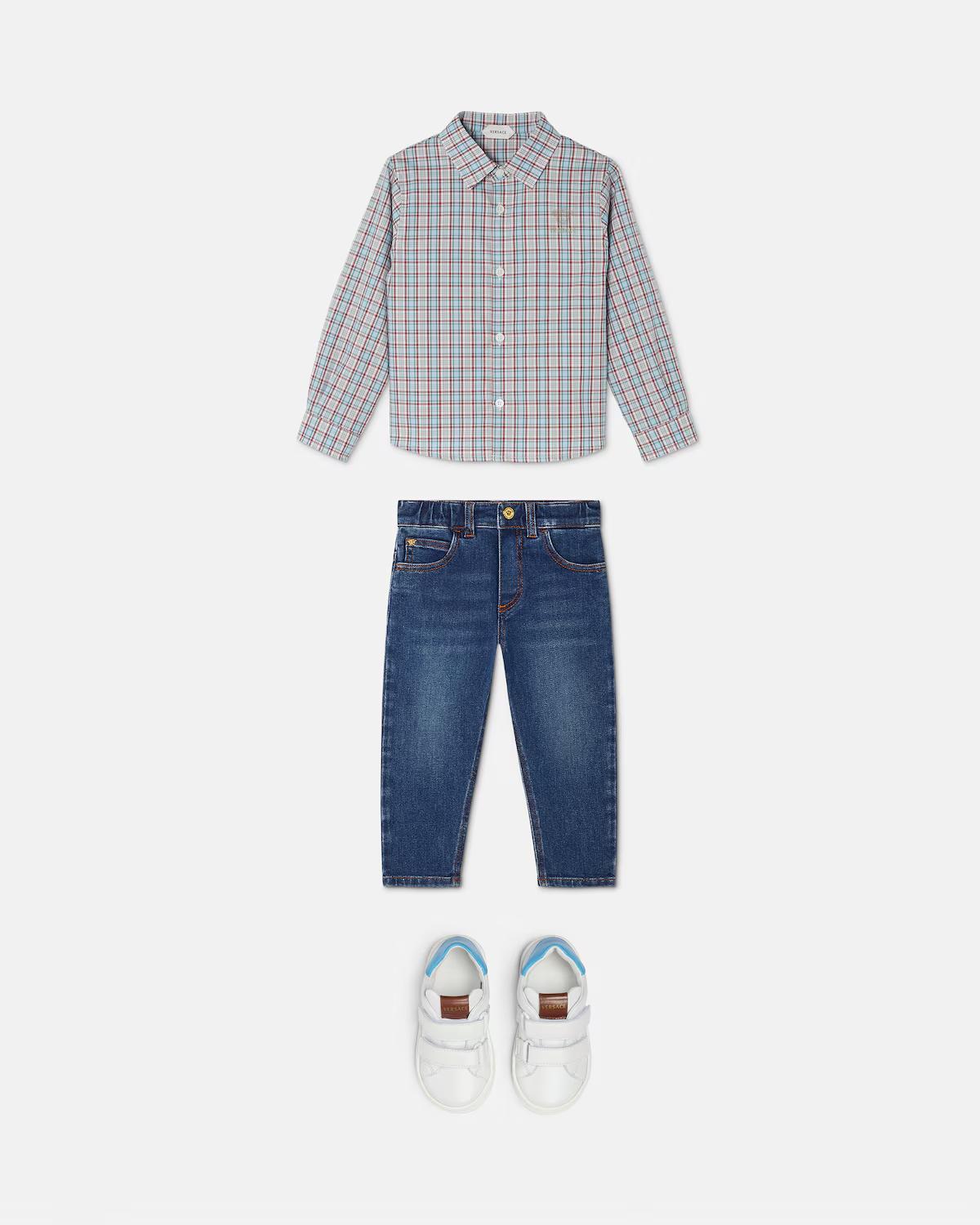Baby Embroidered-Logo Cotton Oxford Check Shirt - Image 2