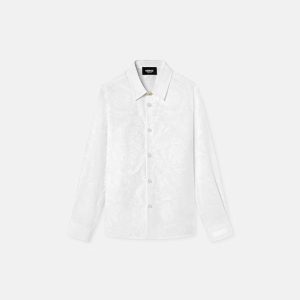 Kids Jacquard Cotton-Poplin Shirt