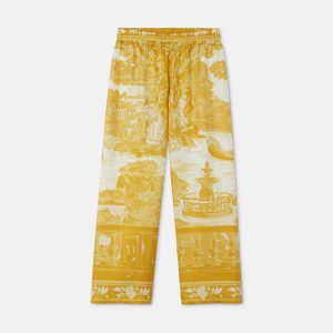 Kids Printed Silk Twill Pajama-Style Pants