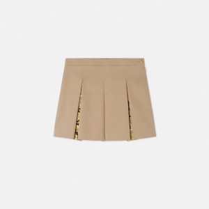 Kids Printed Cotton-Gabardine Pleated Skirt