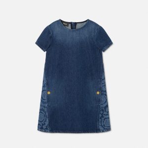 Kids Lasered Denim Dress