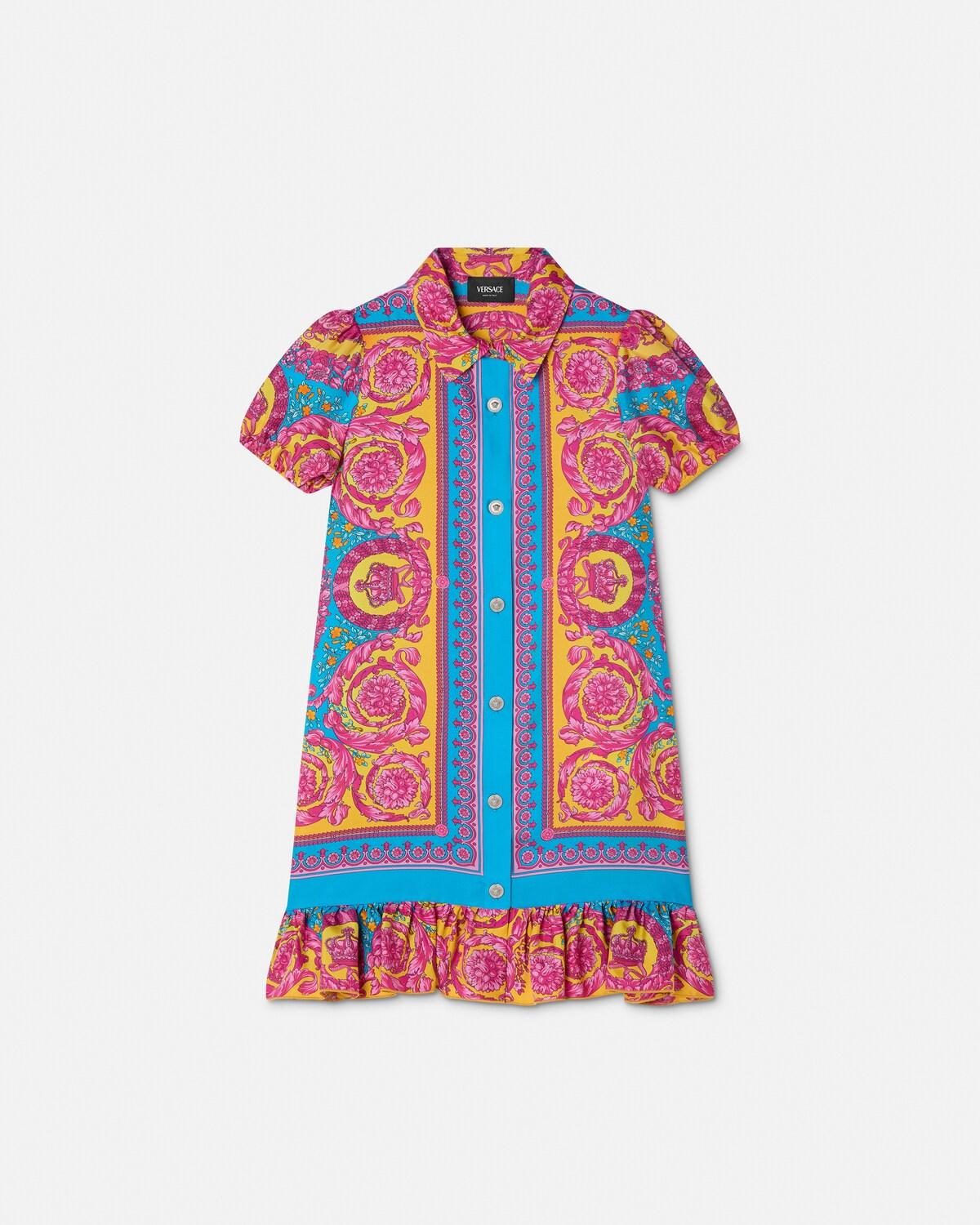 Kids Printed Silk Twill Dress