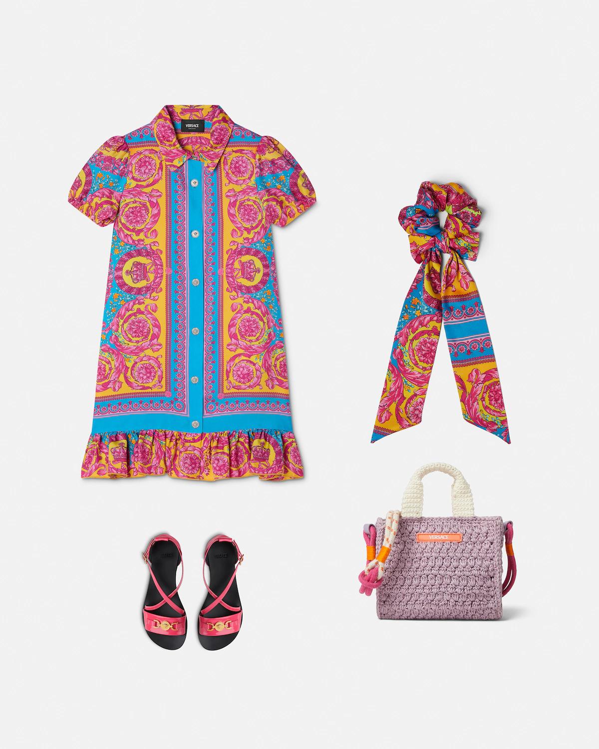 Kids Printed Silk Twill Dress - Image 2