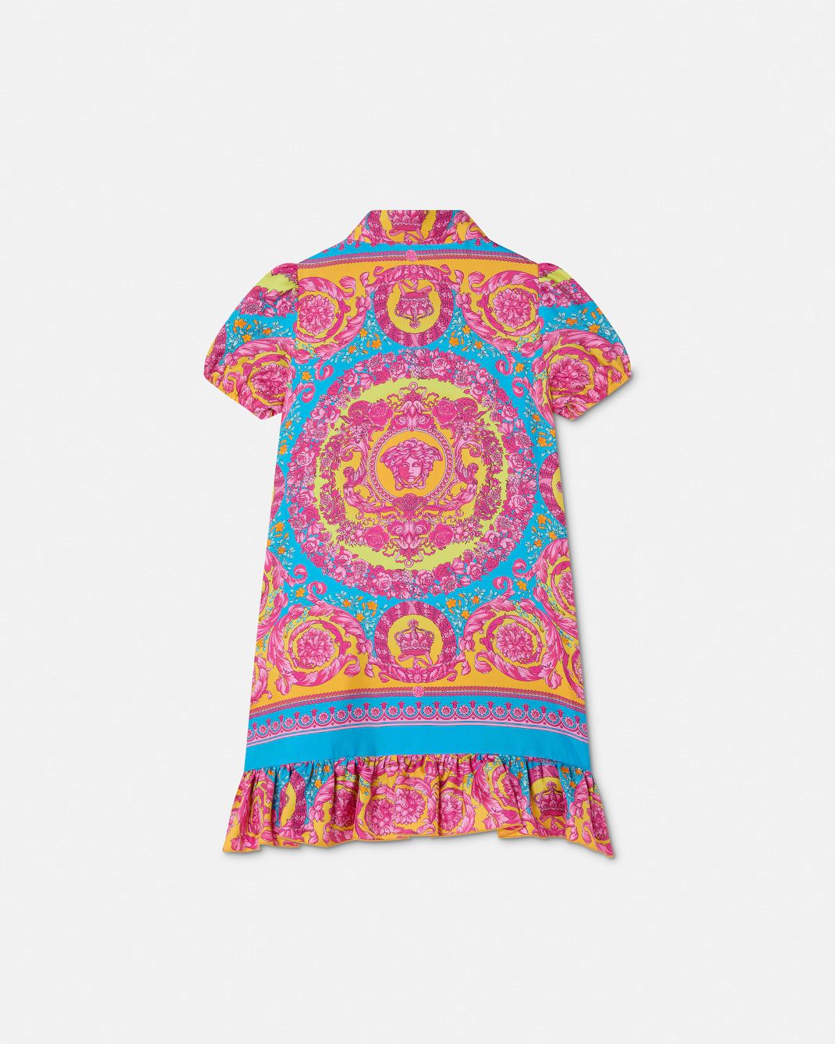 Kids Printed Silk Twill Dress - Image 3