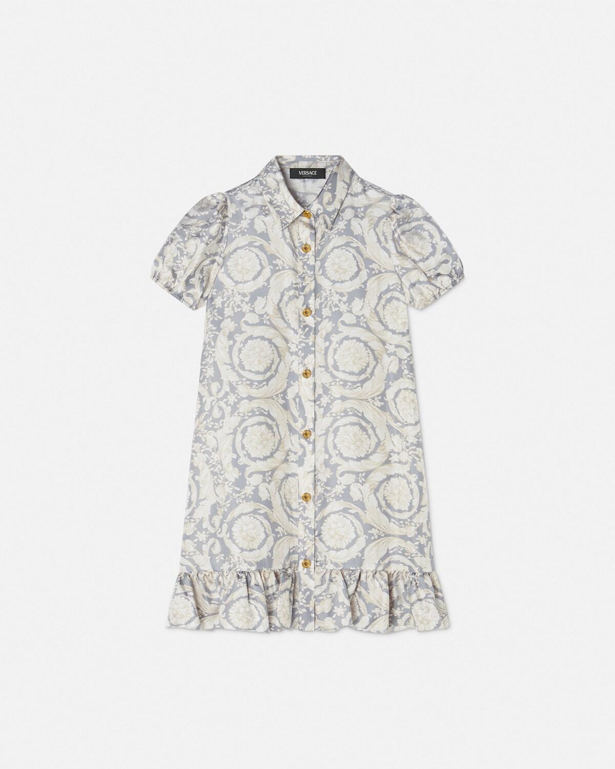 Kids Printed Silk Twill Shirt Dress
