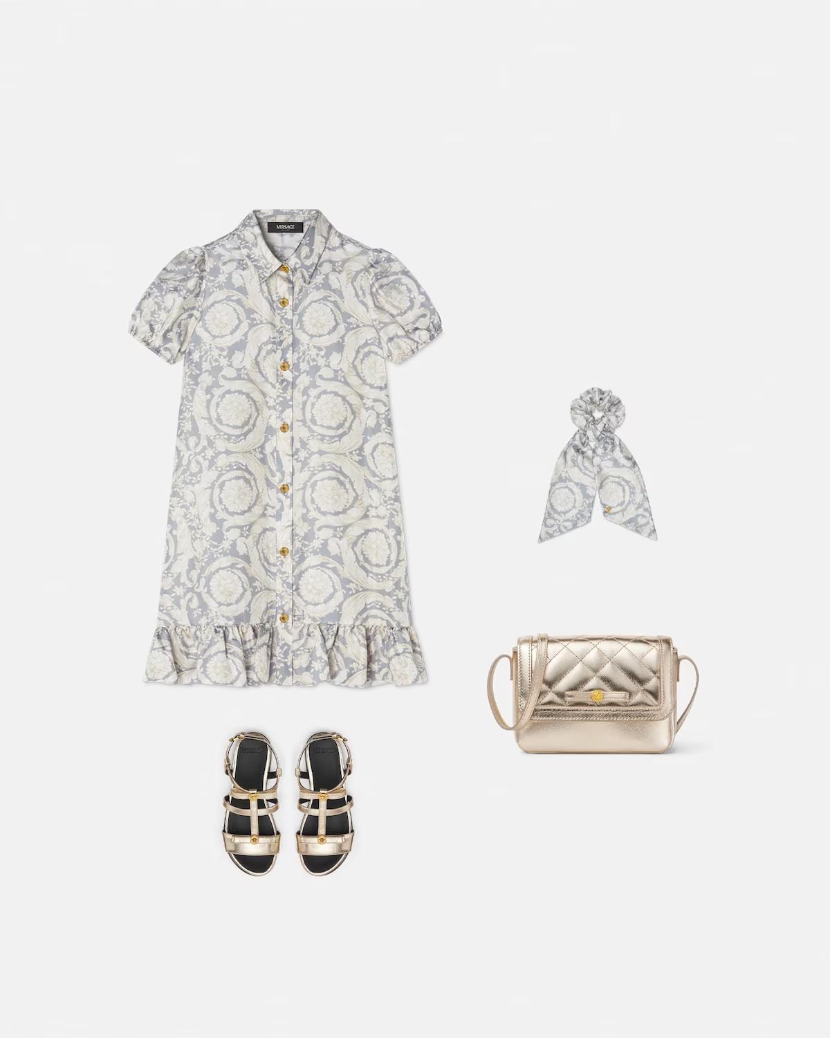 Kids Printed Silk Twill Shirt Dress - Image 2