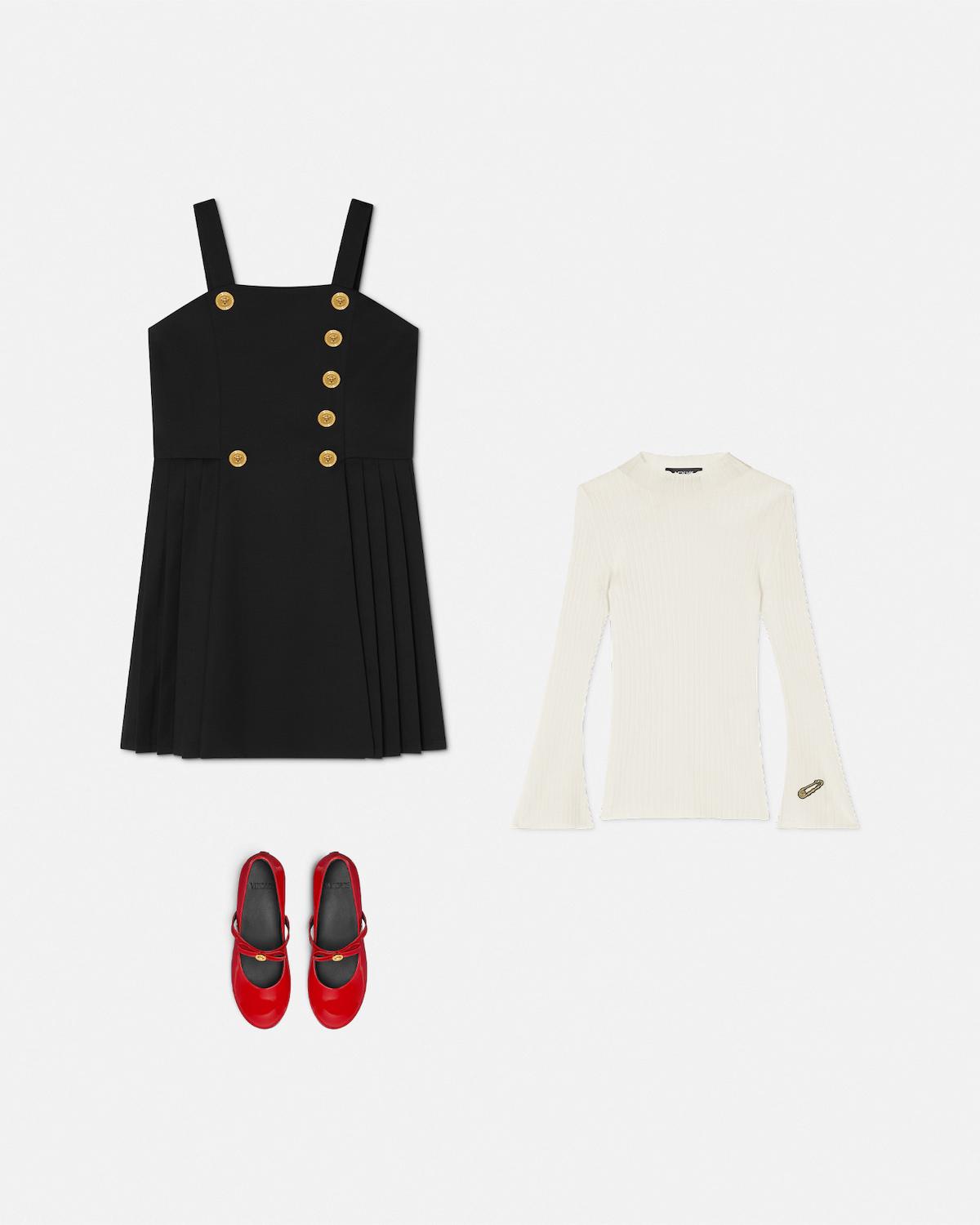 Kids Wool-Blend Pleated Dress - Image 2