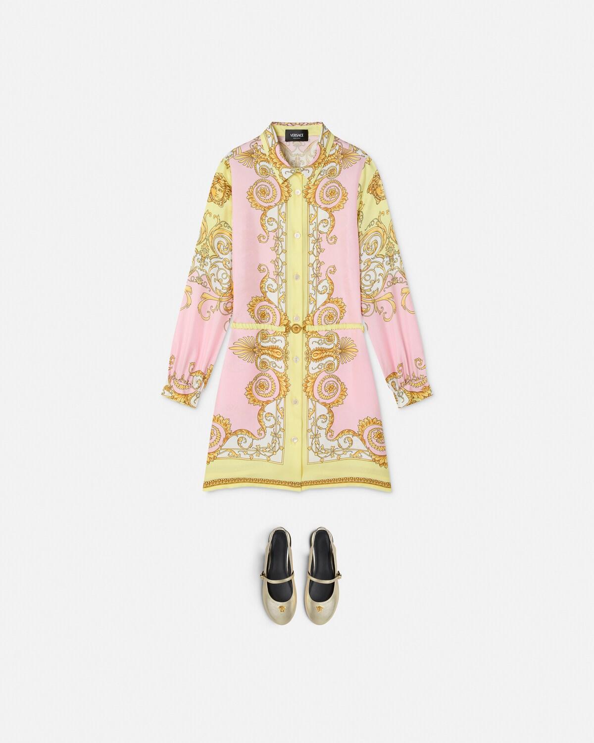Kids Printed Silk Twill Shirt Dress - Image 2