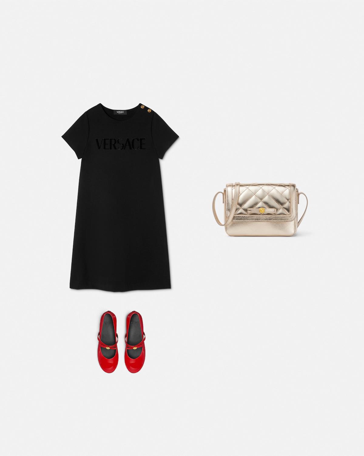 Kids Embellished Milano-Stitch Flared Dress - Image 2