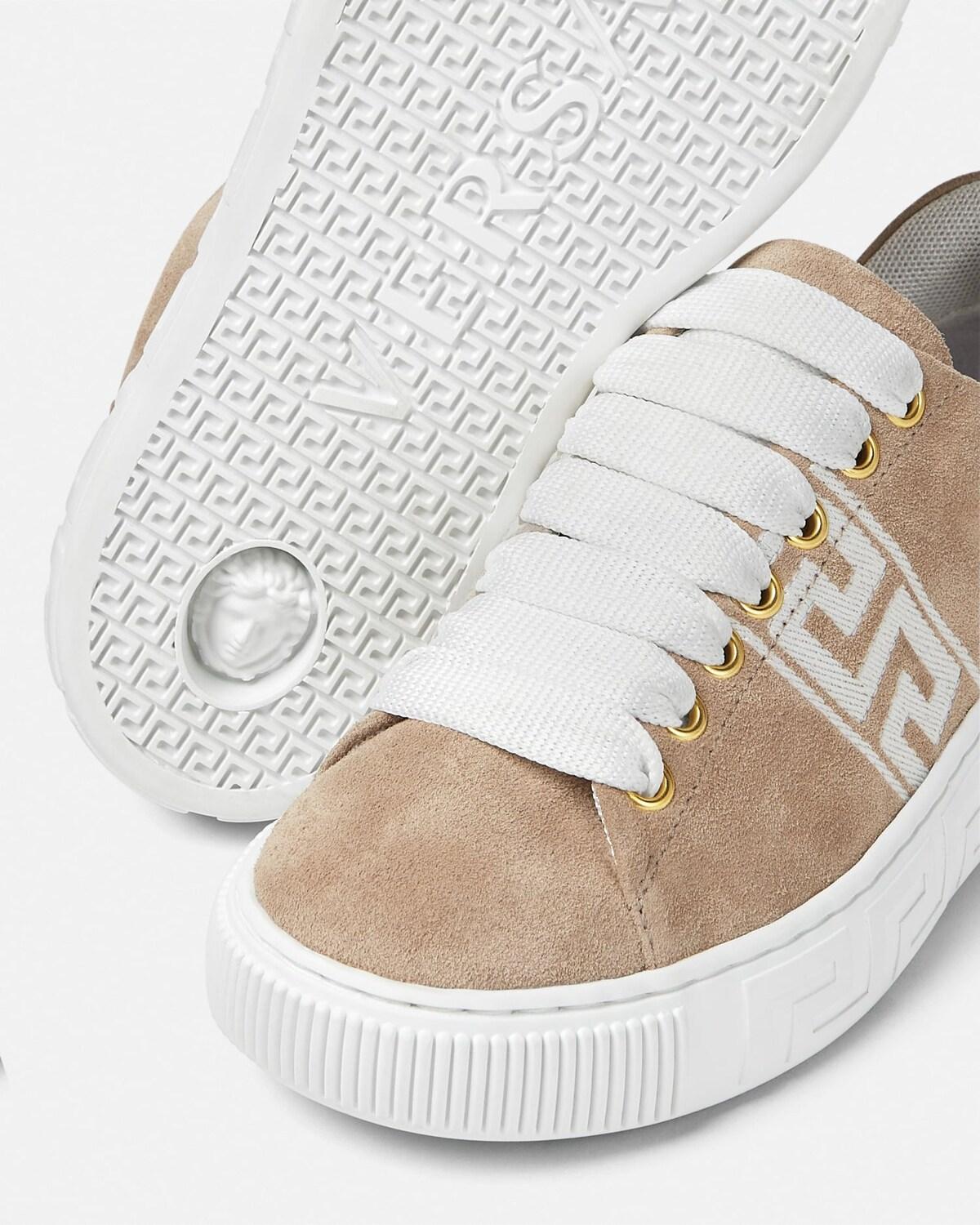 Kids Greca Embroidered Suede Sneakers - Image 2
