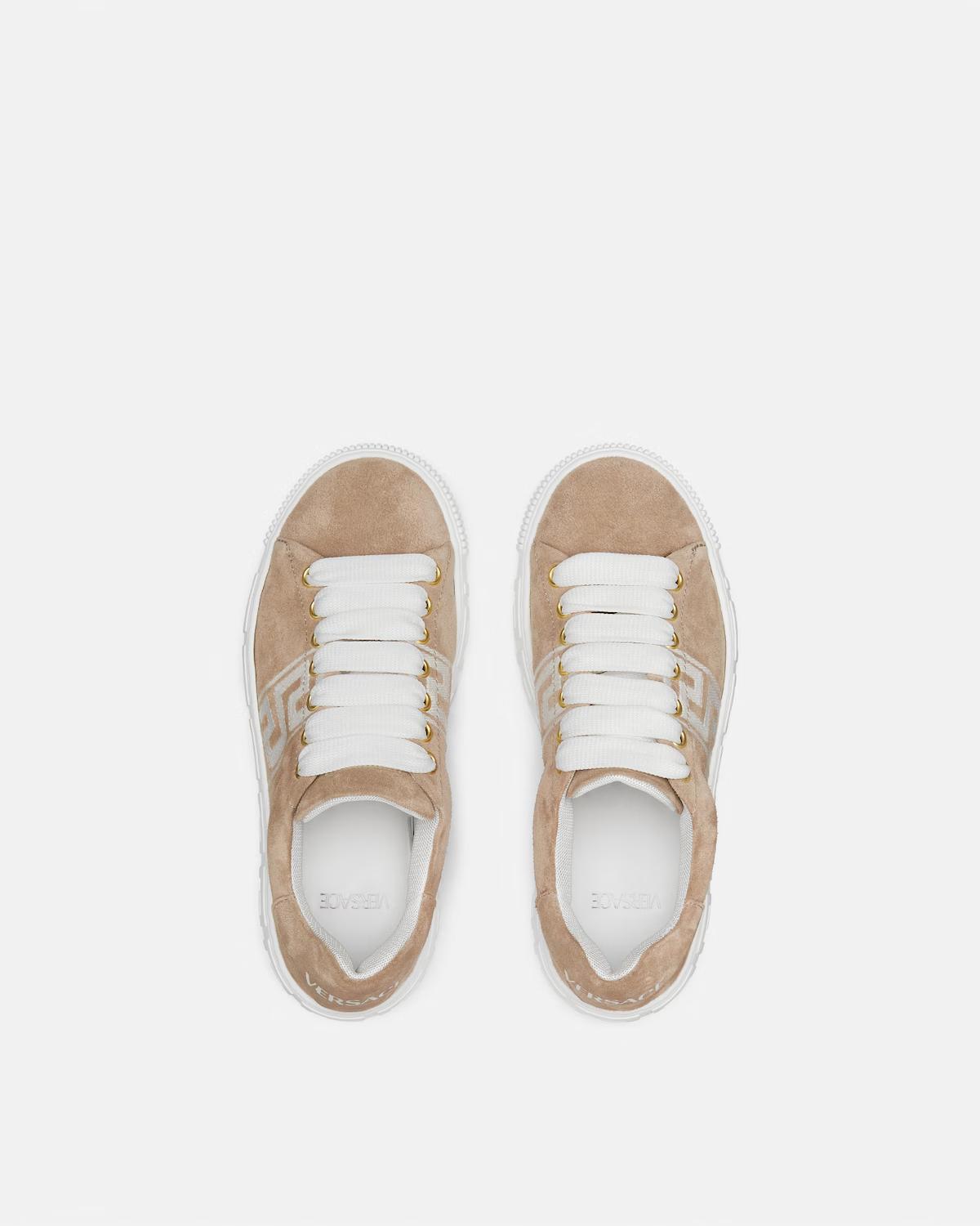 Kids Greca Embroidered Suede Sneakers - Image 3