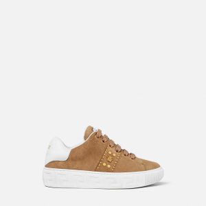 Kids Greca Embellished Suede Sneakers