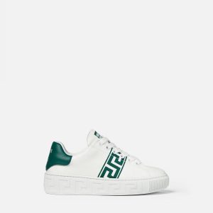 Kids Greca Embroidered Nylon Sneakers