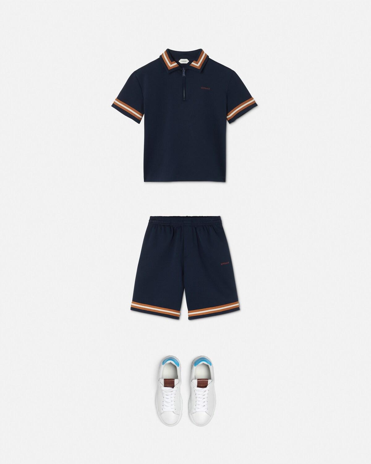 Kids Embroidered-Logo Stretch Piqu?? Zip Polo - Image 2