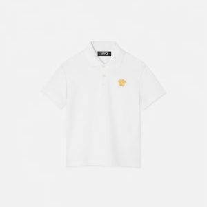 Embroidered Medusa Kids Polo Shirt