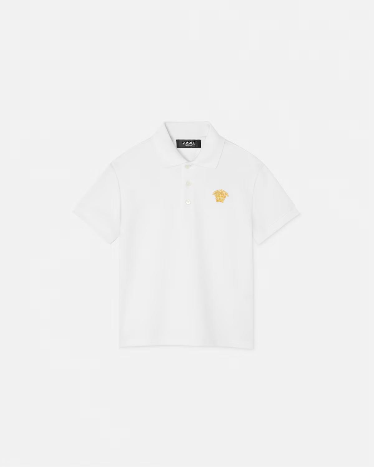 Embroidered Medusa Kids Polo Shirt