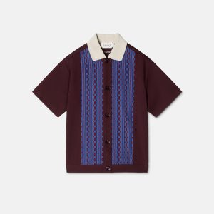 Kids Embroidered-Logo Jacquard Milano-Stitch Shirt