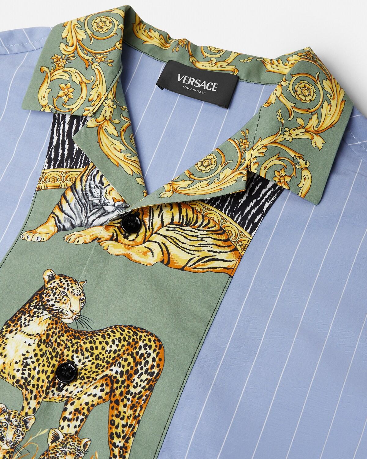 Kids Printed Striped Cotton-Poplin Shirt - Image 4