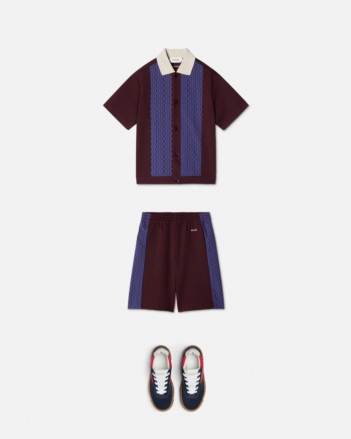 Kids Embroidered-Logo Jacquard Milano-Stitch Shorts - Image 2