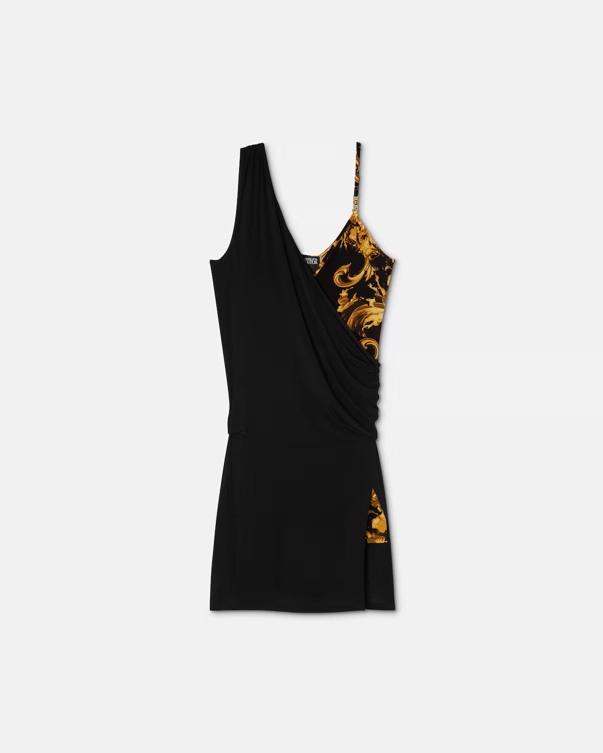 Printed Viscose Draped Midi Dress