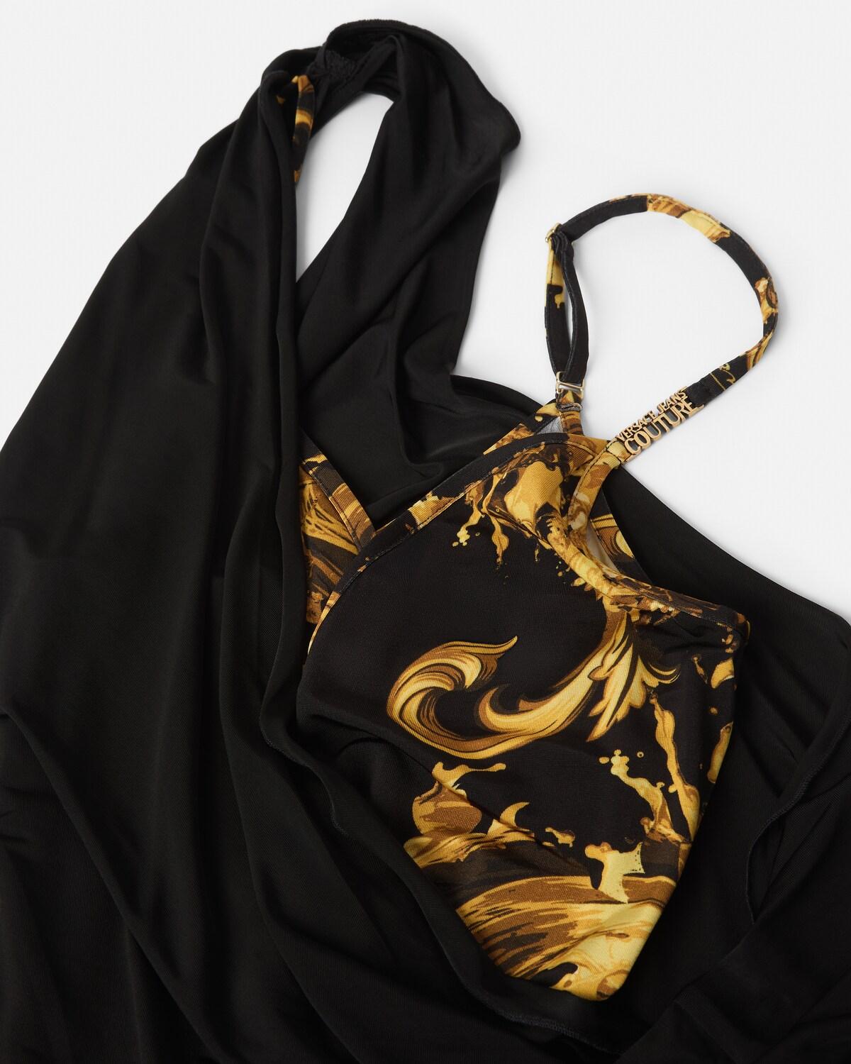 Printed Viscose Draped Midi Dress - Image 2