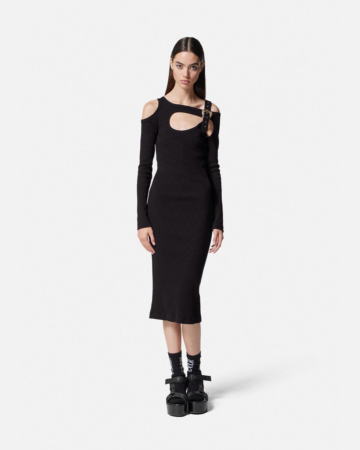 Baroque Buckle Cutout Midi Dress - Image 3