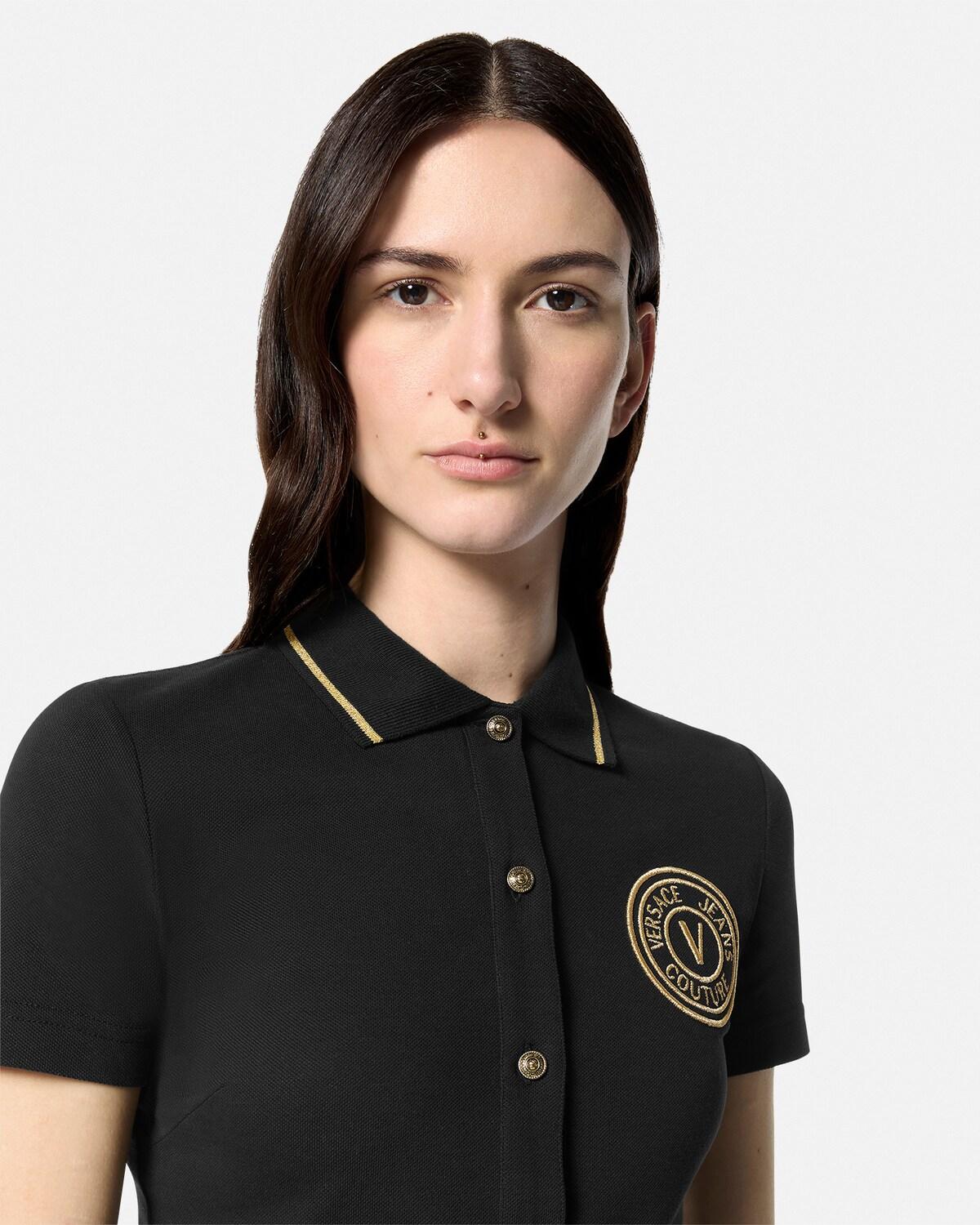 V-Emblem Midi Polo Dress - Image 3