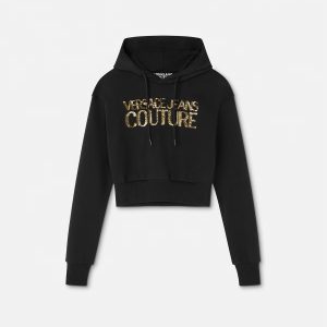 Crystal Logo Crop Hoodie
