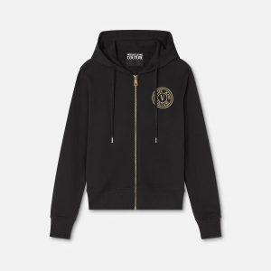 V-Emblem Zip Hoodie