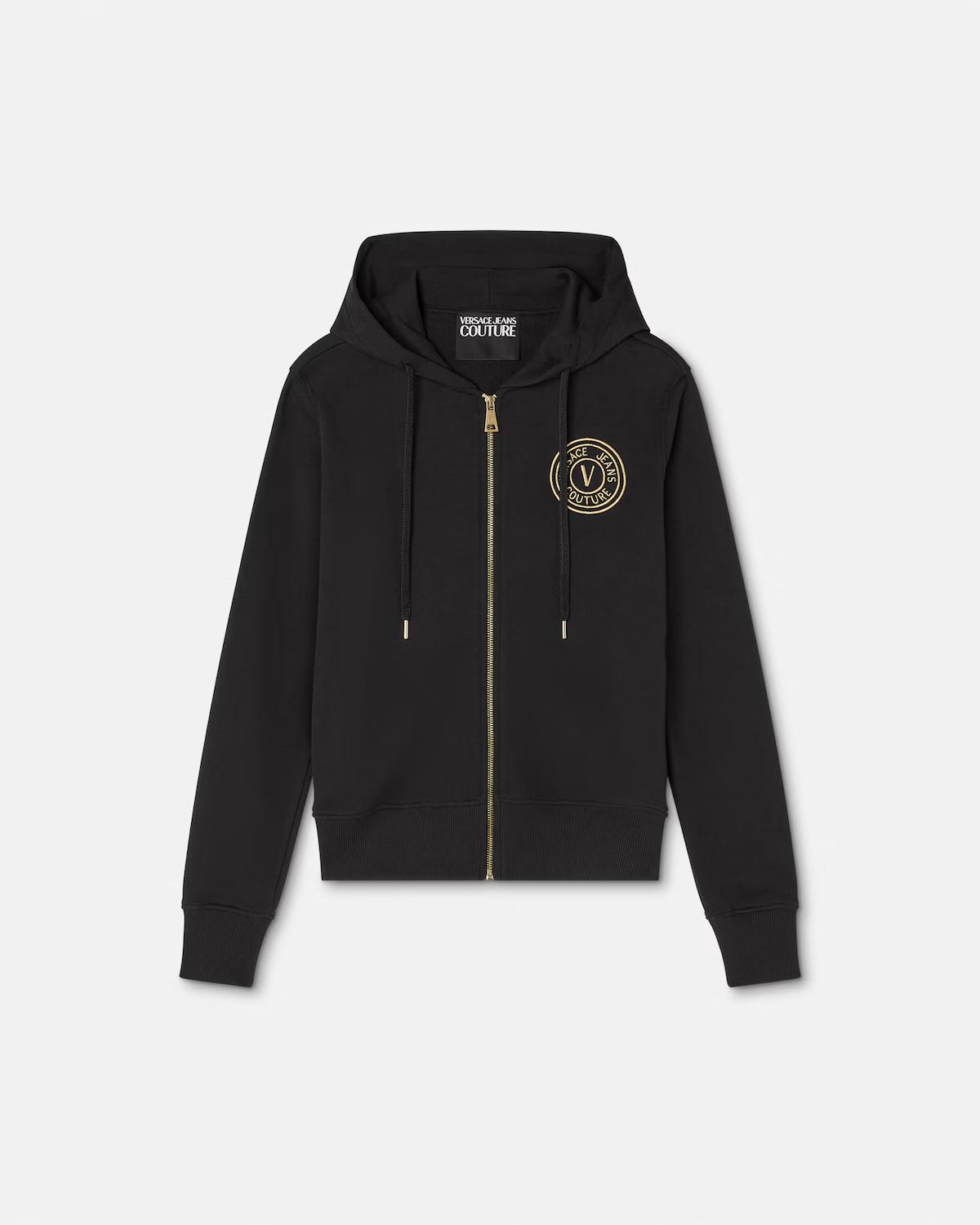 V-Emblem Zip Hoodie