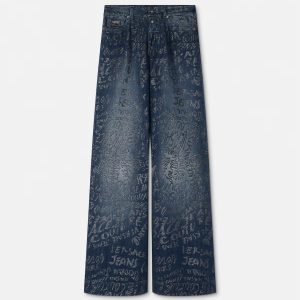 Glitter Logomania Wide-Leg Jeans