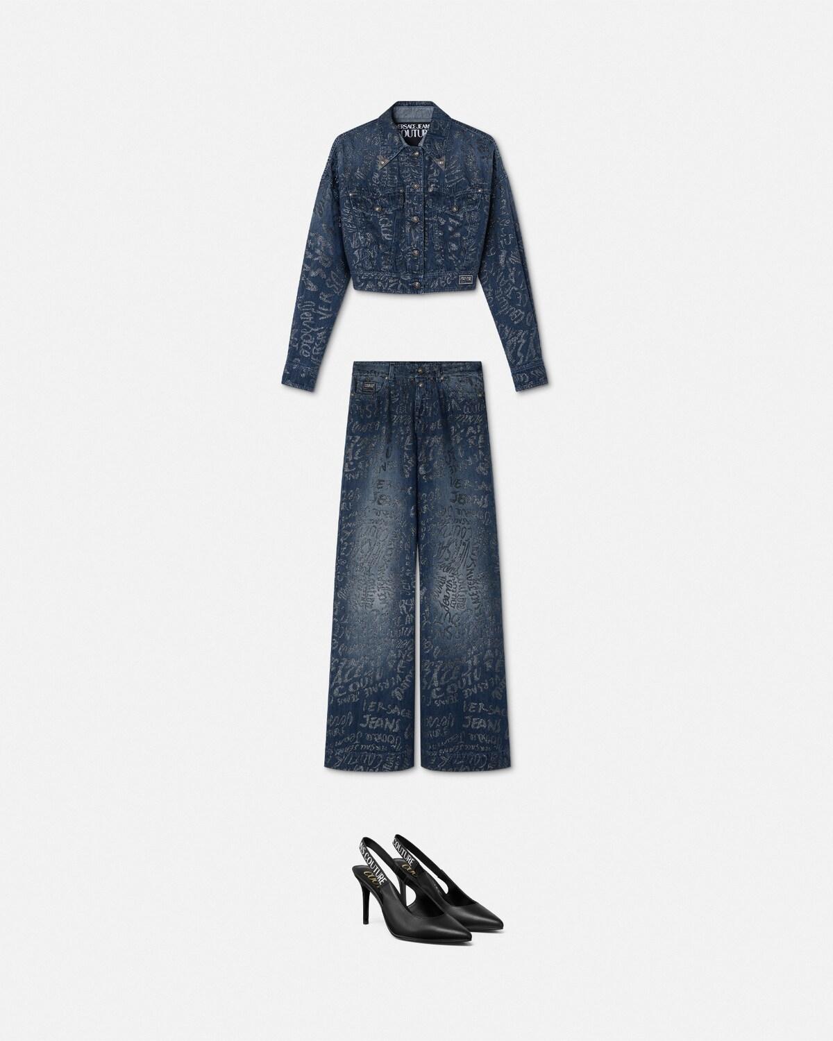 Glitter Logomania Wide-Leg Jeans - Image 2