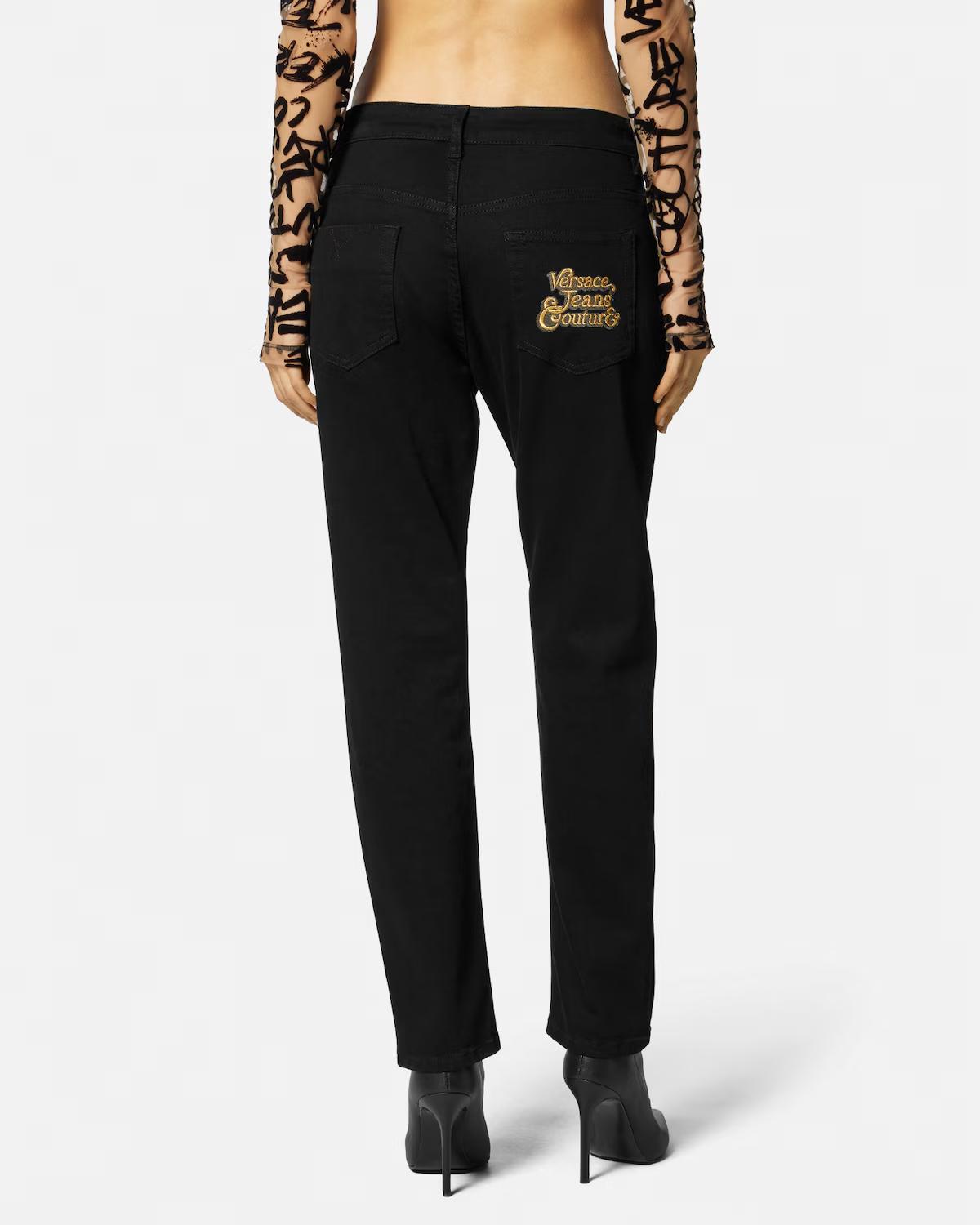 Logo Embroidered Jeans - Image 4