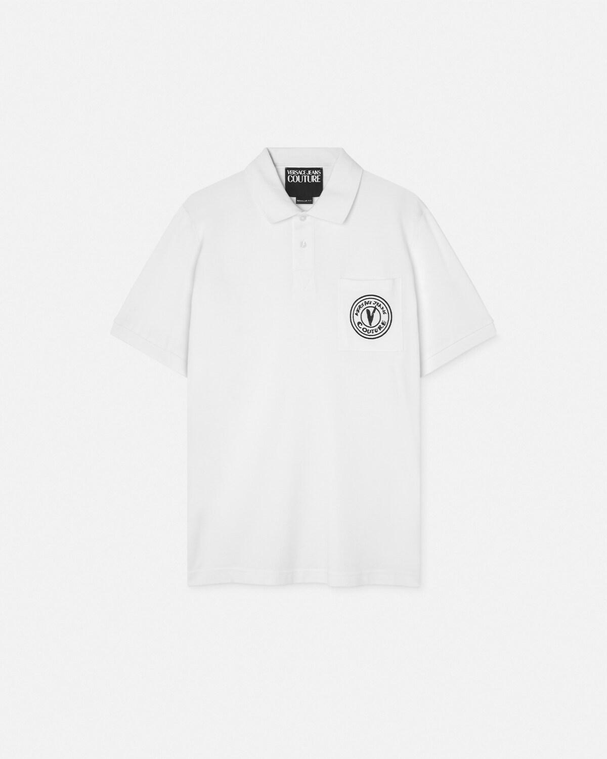 Embroidered V-Emblem Polo Shirt