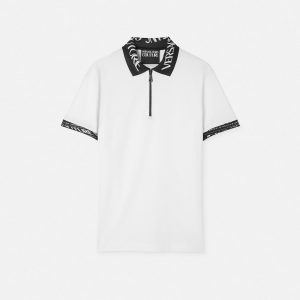 Printed Cotton-Piqu?? Polo