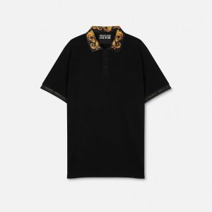 Printed Cotton-Piqu?? Polo