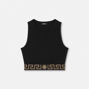 Jacquard Cotton-Jersey Crop Top