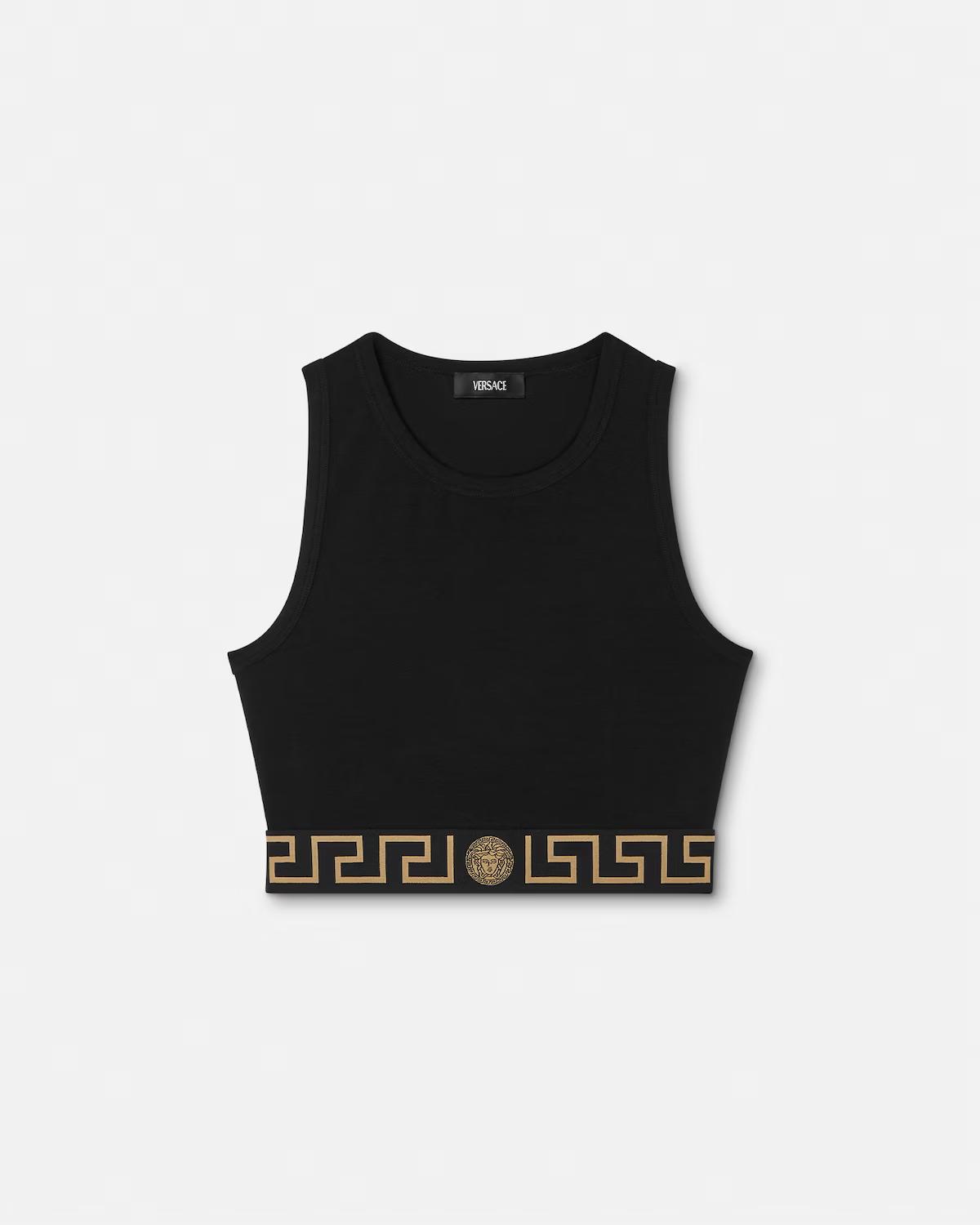 Jacquard Cotton-Jersey Crop Top